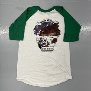 Vintage 70s Hiney Winery Dry Hiney White/Green Raglan Shirt